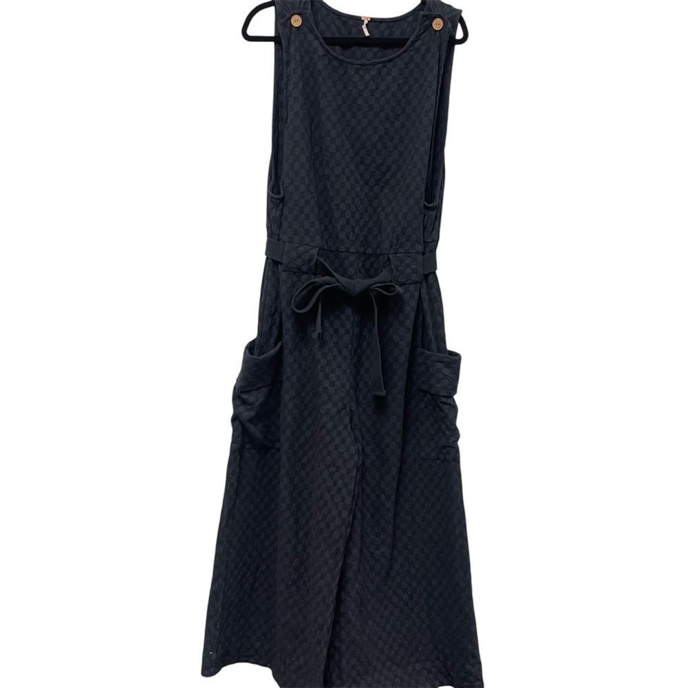 Free People Black Quilted Jumpsuit